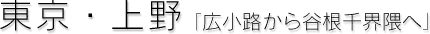 東京・上野[広小路から谷根千界隈へ]