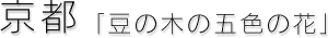京都「豆の木の五色の花」