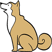 笑っている犬のイラスト