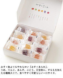 おとし文(右)と、おとし文「壹」(左)。味の要の黄身餡は、岩手の契約農場から届けられる新鮮な卵に、徳島産の和三盆を加えて作られる。