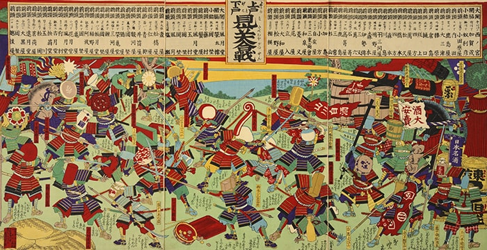図4 歌川春暁「上戸と下戸見立大合戦」(1892)